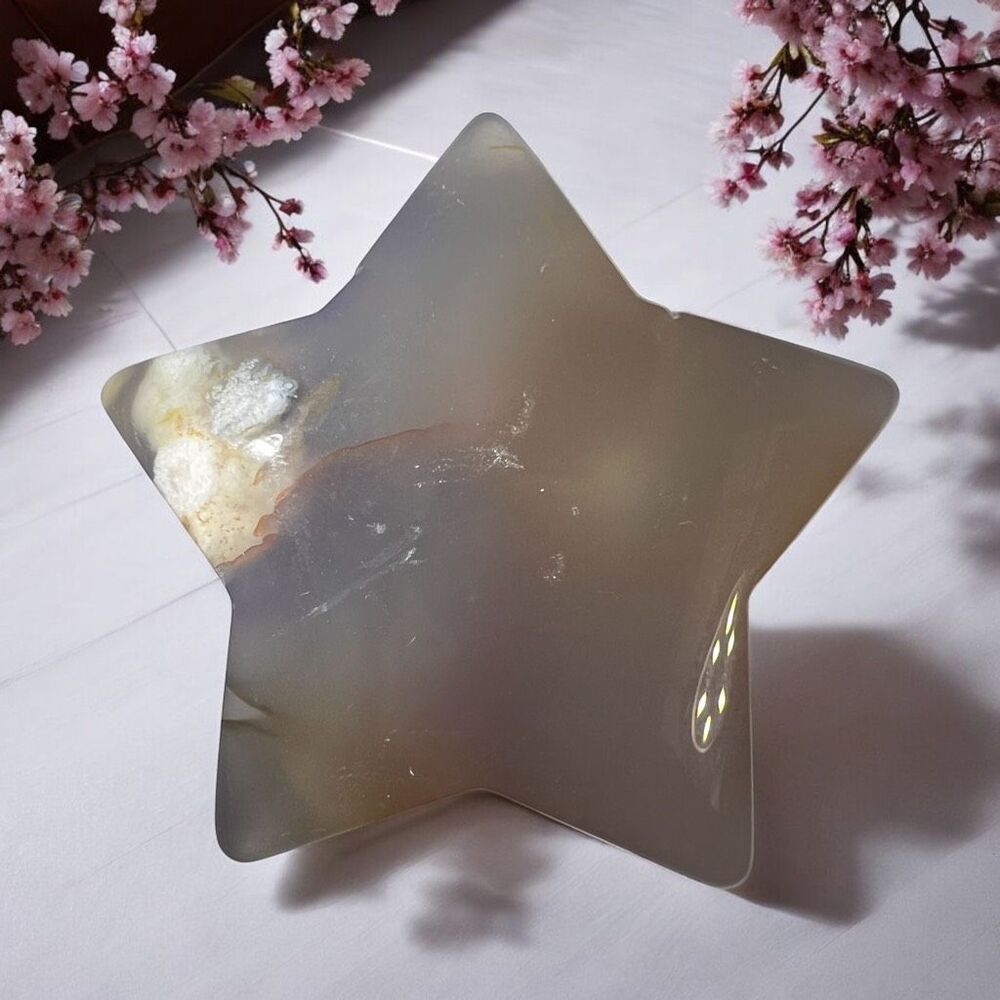 Flower Agate‎ Star Carving